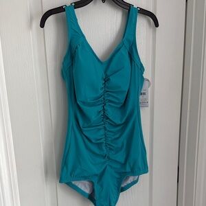 Paradise Bay Teal One-Piece Swimsuit. Fits to D cup